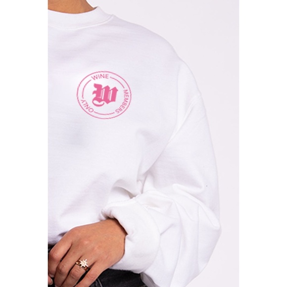 Wine List Oversized Crewneck Sweatshirt | Graphic Wine Lover Sweater - Picture 3 of 5